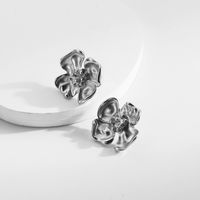 1 Pair Elegant Streetwear Geometric Round Flower Inlay 304 Stainless Steel Artificial Pearls Rhinestones 14K Gold Plated Ear Studs sku image 1