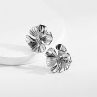 1 Pair Elegant Streetwear Geometric Round Flower Inlay 304 Stainless Steel Artificial Pearls Rhinestones 14K Gold Plated Ear Studs sku image 5
