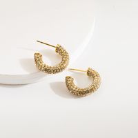 1 Pair Elegant Streetwear Geometric Round Flower Inlay 304 Stainless Steel Artificial Pearls Rhinestones 14K Gold Plated Ear Studs sku image 16