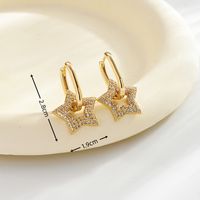 1 Pair Elegant Heart Shape Plating Inlay Copper Zircon Gold Plated Earrings main image 10