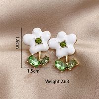 1 Pair Elegant Lady Flower Inlay Alloy Artificial Rhinestones Gold Plated Drop Earrings sku image 1
