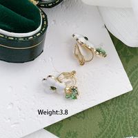 1 Pair Elegant Lady Flower Inlay Alloy Artificial Rhinestones Gold Plated Drop Earrings sku image 2