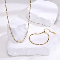 201 Stainless Steel Gold Plated Simple Style Solid Color Bracelets Necklace main image 2