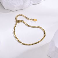 201 Stainless Steel Gold Plated Simple Style Solid Color Bracelets Necklace main image 3