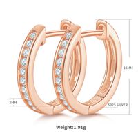 Lady Classic Style Geometric Sterling Silver Gra Inlay Moissanite Rose Gold Plated White Gold Plated Gold Plated Earrings sku image 1