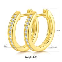 Lady Classic Style Geometric Sterling Silver Gra Inlay Moissanite Rose Gold Plated White Gold Plated Gold Plated Earrings sku image 2