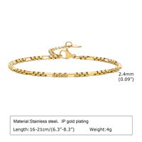 201 Stainless Steel Gold Plated Simple Style Solid Color Bracelets Necklace sku image 1