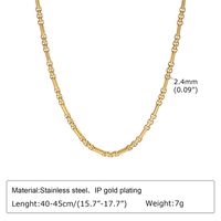 201 Stainless Steel Gold Plated Simple Style Solid Color Bracelets Necklace sku image 2