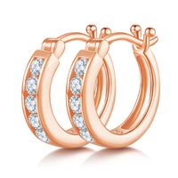 Elegant Simple Style Geometric Sterling Silver Gra Inlay Moissanite Rose Gold Plated White Gold Plated Gold Plated Earrings main image 4