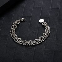 Hip-Hop Solid Color 304 Stainless Steel Chain 18K Gold Plated Men's Bracelets main image 7