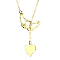 Edelstahl 304 18 Karat Vergoldet Einfacher Stil Pendeln Überzug Herzform Halskette Mit Anhänger main image 6