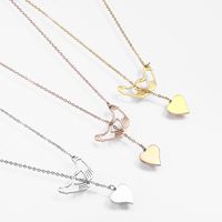 304 Stainless Steel 18K Gold Plated Simple Style Commute Plating Heart Shape Pendant Necklace main image 3