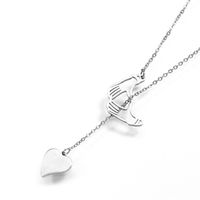 304 Stainless Steel 18K Gold Plated Simple Style Commute Plating Heart Shape Pendant Necklace main image 5