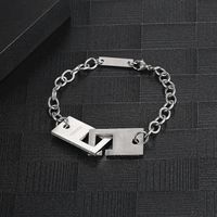 Hip-hop Solid Color Stainless Steel Chain Men's Bracelets main image 1