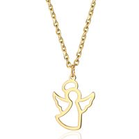 304 Stainless Steel 18K Gold Plated Cartoon Style Plating Solid Color Pendant Necklace main image 6