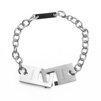 Hip-hop Solid Color Stainless Steel Chain Men's Bracelets sku image 1