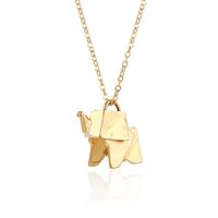 304 Stainless Steel 18K Gold Plated IG Style Elephant Pendant Necklace main image 1