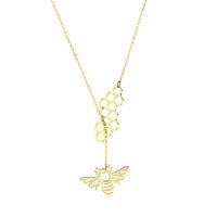 304 Stainless Steel 18K Gold Plated Simple Style Plating Bee Pendant Necklace main image 1
