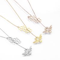 304 Stainless Steel 18K Gold Plated Simple Style Plating Bee Pendant Necklace main image 3