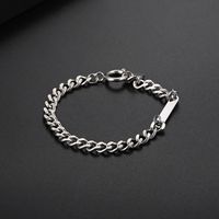 Hip-Hop Retro Geometric Solid Color 304 Stainless Steel Polishing Chain 18K Gold Plated Men's Bracelets main image 1