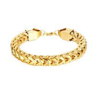 Hip-hop Solid Color Stainless Steel Plating Gold Plated Men's Bracelets sku image 2