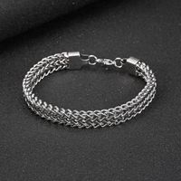 Hip-hop Retro Solid Color Stainless Steel Plating Chain Gold Plated Men's Bracelets main image 1