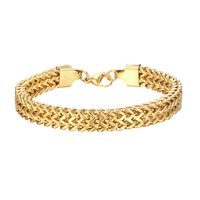 Hip-hop Retro Solid Color Stainless Steel Plating Chain Gold Plated Men's Bracelets sku image 2