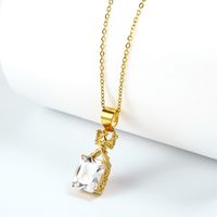 Acero Inoxidable 304 Chapados en oro de 18k Estilo Simple Embutido Corona Diamantes De Imitación main image 4