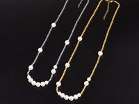 304 Stainless Steel 18K Gold Plated Hip-Hop Beaded Solid Color Necklace main image 1