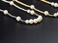 304 Stainless Steel 18K Gold Plated Hip-Hop Beaded Solid Color Necklace main image 4