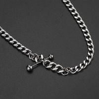 304 Stainless Steel 18K Gold Plated Hip-Hop Retro Polishing Chain Solid Color Bracelets Necklace main image 3