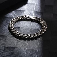 Hip-Hop Solid Color 304 Stainless Steel Chain 18K Gold Plated Men's Bracelets main image 1