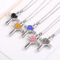 Simple Style Commute Cross 304 Stainless Steel Inlay Rhinestones 18K Gold Plated Women's main image 6