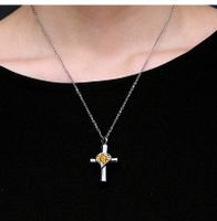 Simple Style Commute Cross 304 Stainless Steel Inlay Rhinestones 18K Gold Plated Women's main image 1