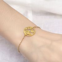 304 Stainless Steel 18K Gold Plated Simple Style Plating Solid Color Jewelry Set main image 4