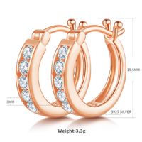 Elegant Simple Style Geometric Sterling Silver Gra Inlay Moissanite Rose Gold Plated White Gold Plated Gold Plated Earrings sku image 1