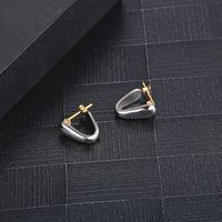 1 Pair Simple Style Commute Solid Color Asymmetrical Plating 304 Stainless Steel 18K Gold Plated Ear Studs main image 4