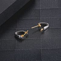1 Pair Simple Style Commute Solid Color Asymmetrical Plating 304 Stainless Steel 18K Gold Plated Ear Studs main image 3