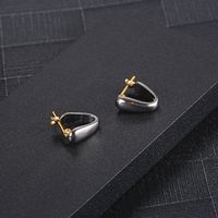 1 Pair Simple Style Commute Solid Color Asymmetrical Plating 304 Stainless Steel 18K Gold Plated Ear Studs main image 1