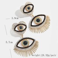 Ornament Europe And America Cross Border Weight Exaggerated Personalized Devil's Eye Diamond Studded By Hand Earrings Ear Studs Factory Direct Sales main image 4