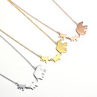 304 Stainless Steel 18K Gold Plated Simple Style Classic Style Plating Solid Color Pendant Necklace main image 3