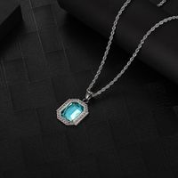 Hip-Hop Square 304 Stainless Steel Inlay Zircon 18K Gold Plated Women's Pendant Necklace main image 1