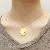 304 Stainless Steel 18K Gold Plated Hip-Hop Retro Plating Solid Color Pendant Necklace main image 1