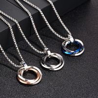 Hip-Hop Color Block 304 Stainless Steel Patchwork 18K Gold Plated Men's Pendant Necklace main image 1