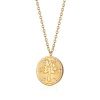 304 Stainless Steel 18K Gold Plated Hip-Hop Retro Plating Flower Pendant Necklace main image 4