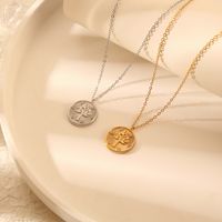 304 Stainless Steel 18K Gold Plated Hip-Hop Retro Plating Flower Pendant Necklace main image 5