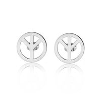 1 Pair Simple Style Solid Color Hollow Out 304 Stainless Steel 18K Gold Plated Ear Studs main image 5
