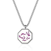 304 Stainless Steel 18K Gold Plated Hip-Hop Epoxy Color Block Pendant Necklace main image 1