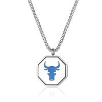 304 Stainless Steel 18K Gold Plated Hip-Hop Epoxy Color Block Pendant Necklace main image 4