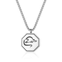304 Stainless Steel 18K Gold Plated Hip-Hop Epoxy Color Block Pendant Necklace sku image 1